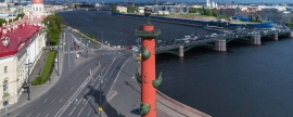The torches of the Rostral Column were lit in St. Petersburg