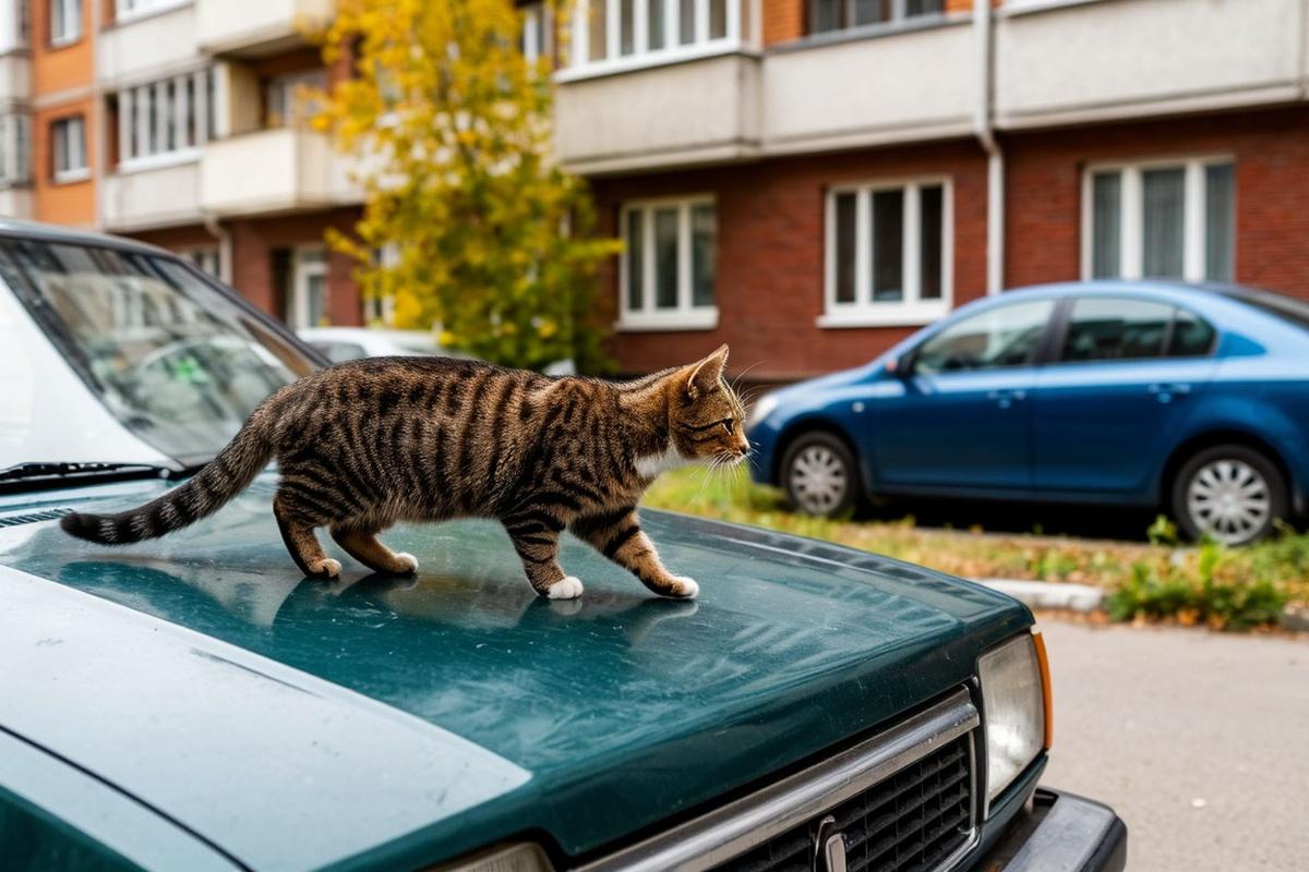 В Петербурге мужчина пытался из пневматики застрелить кошек, ходивших по его машине