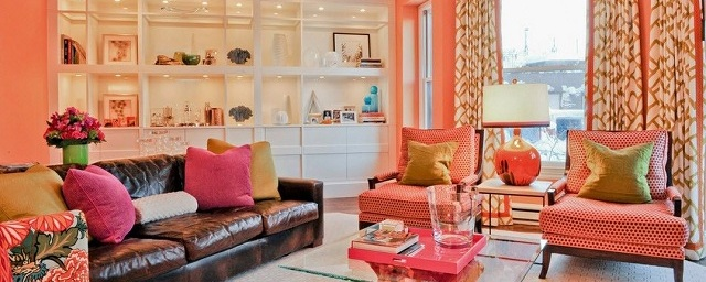 Коралловый цвет в дизайне интерьера дома