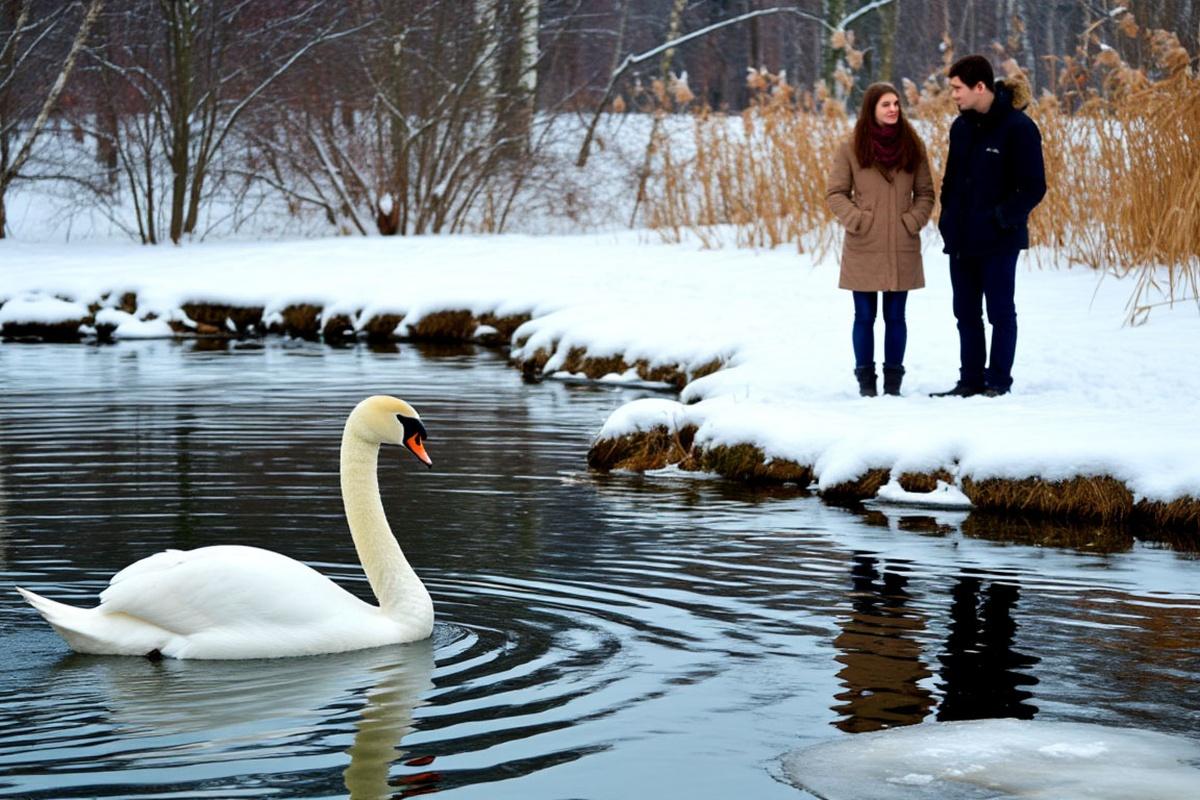 Минприроды Карелии: наблюдать за зимующими лебедями можно, но тревожить их не надо