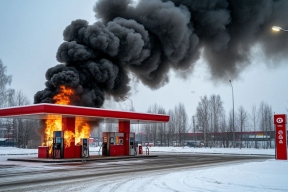 В Петербурге 23 февраля неизвестный поджег АЗС «Татнефти»