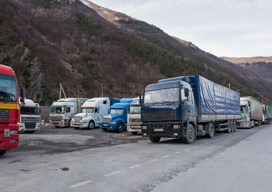 Более 2000 фур выстроились в гигантскую пробку на границе с Грузией в ожидании проезда