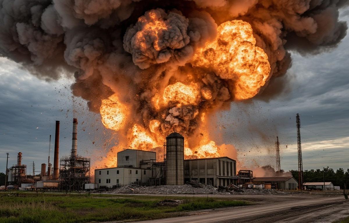 В Волгограде на заводе при отражении атаки дронов ВСУ произошел пожар