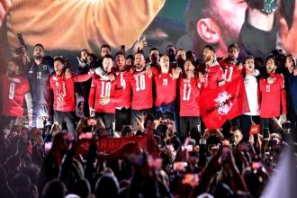 Georgia celebrated reaching the final of the European Football Championship