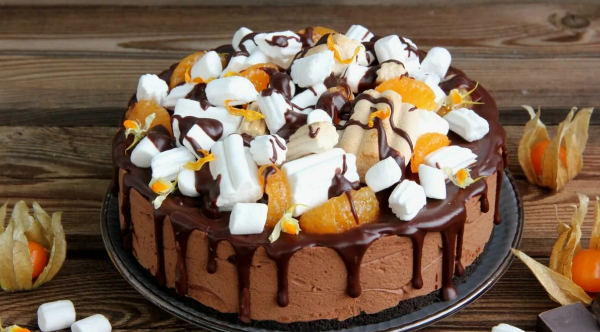 Торт шоколадно-лимонный с фруктами: рецепт с пошаговым фото