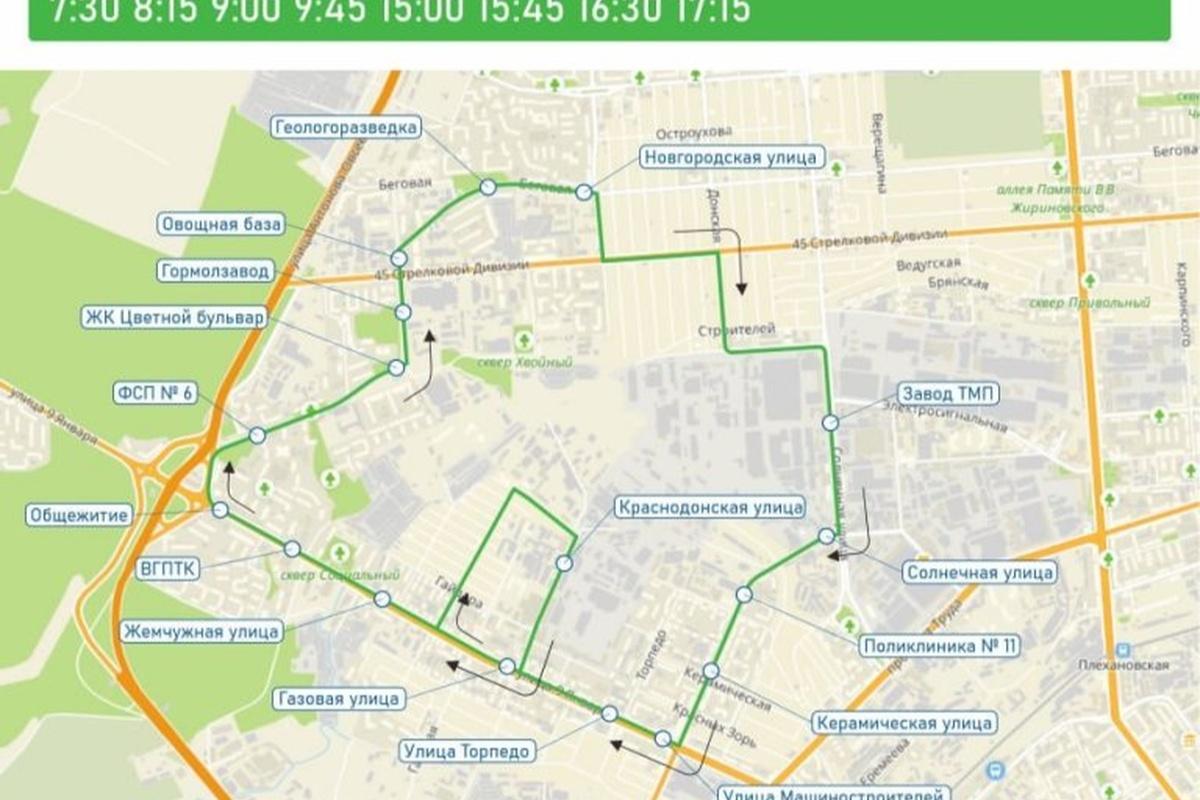 В Воронеже начал работу новый социальный автобусный маршрут