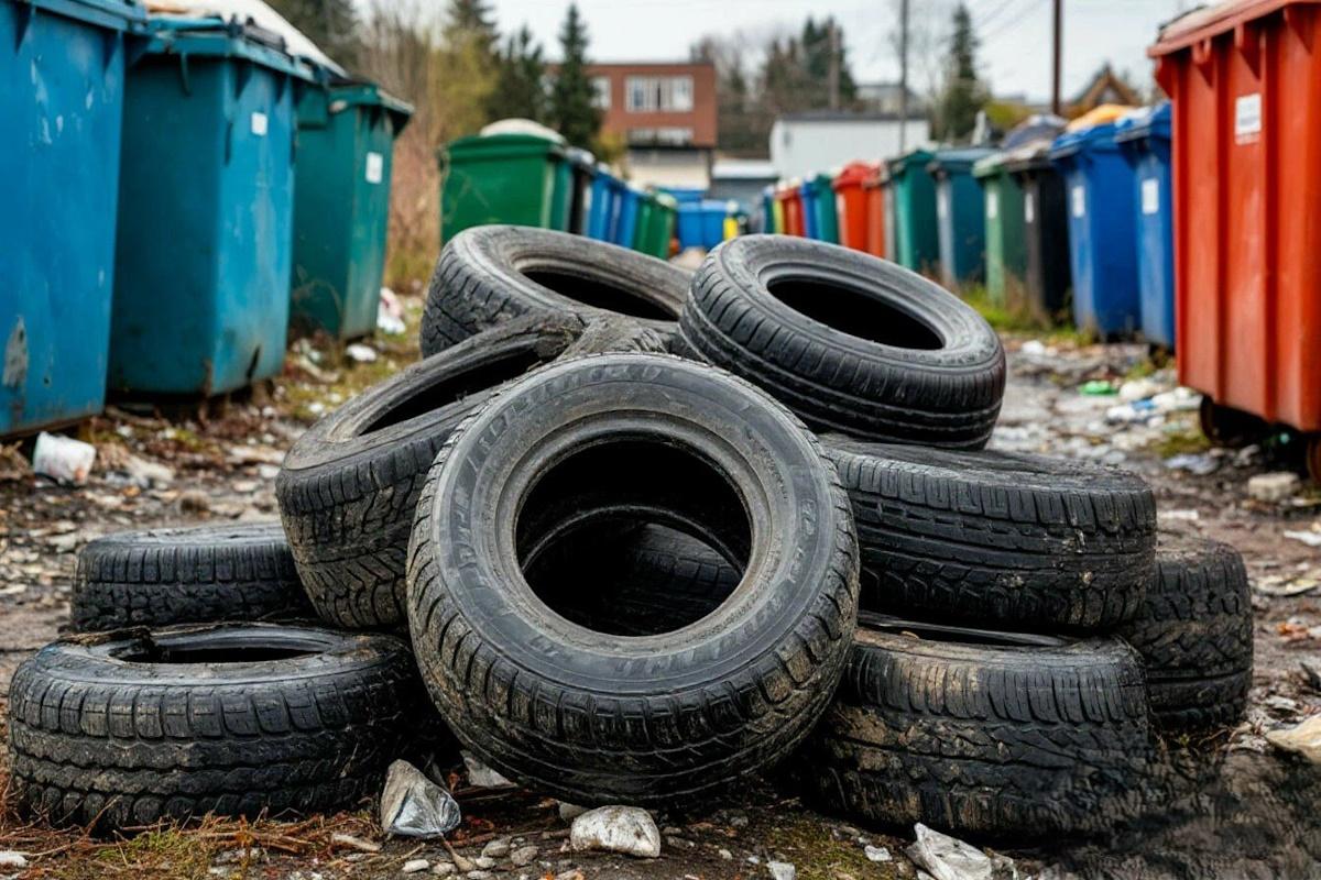 Городская управляющая компания призвала смолян сдавать старую резину в специальные пункты