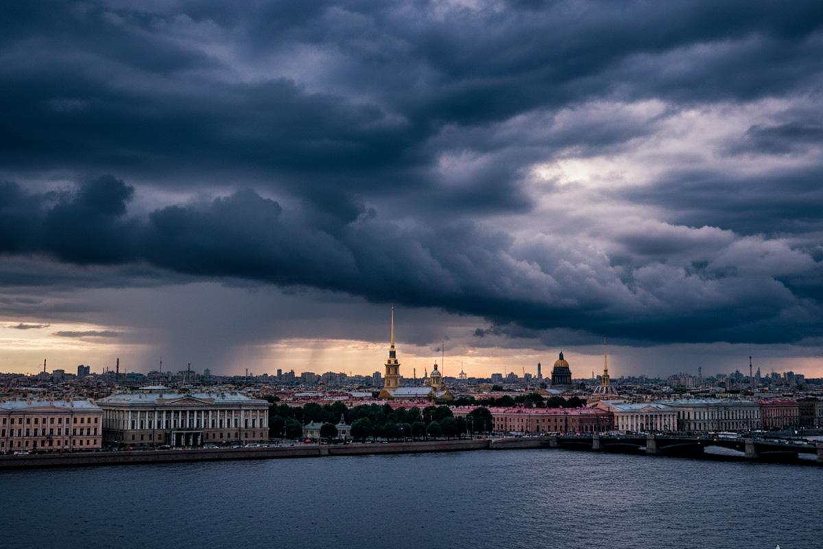 Циклон «Бернвард» принес в Петербург ветер до 19 м/с и ливни