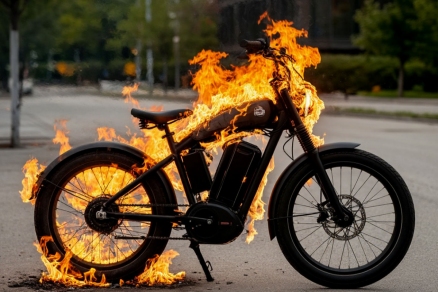 В Москве загорелся электровелосипед курьера