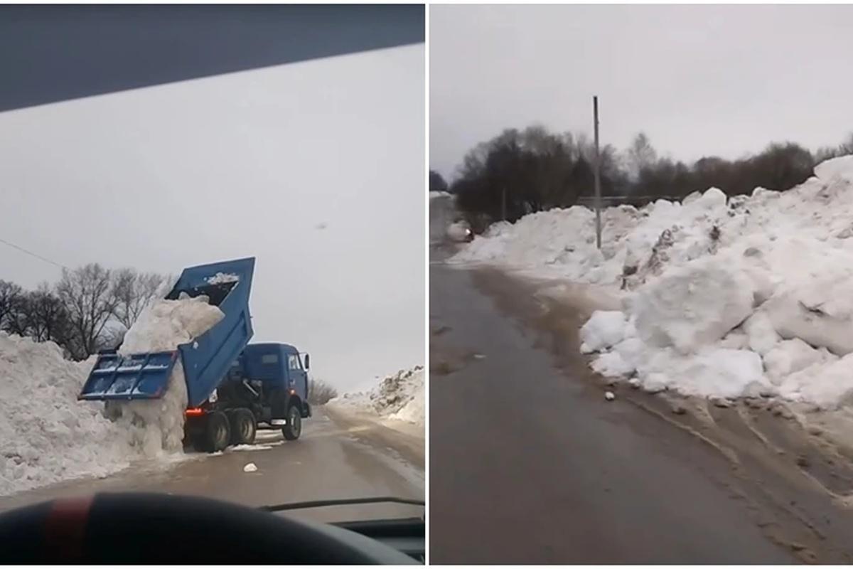 В администрации Ясногорска объяснили ситуацию с вывозом снега на окраину