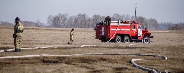 В Кировском районе Новосибирска возник ландшафтный пожар
