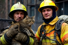Сотрудники МЧС спасли 50 котов и собаку при пожаре в Калининграде