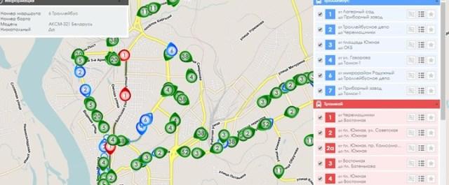 В Томске запустили обновленную онлайн-карту движения транспорта