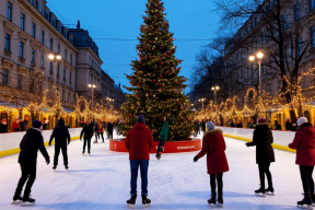 На территории ТЦ «Мега» в Омске заработал уличный каток