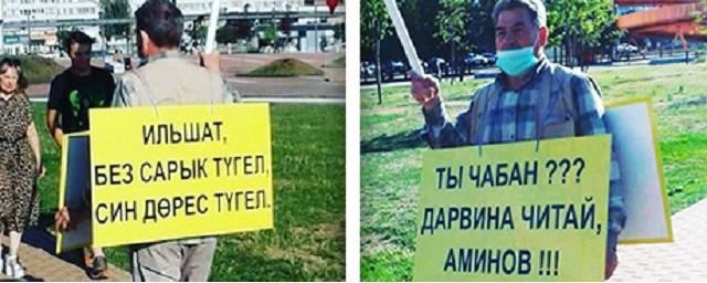 В Набережных Челнах пенсионер вышел с плакатом после слов депутата Госсовета о баранах