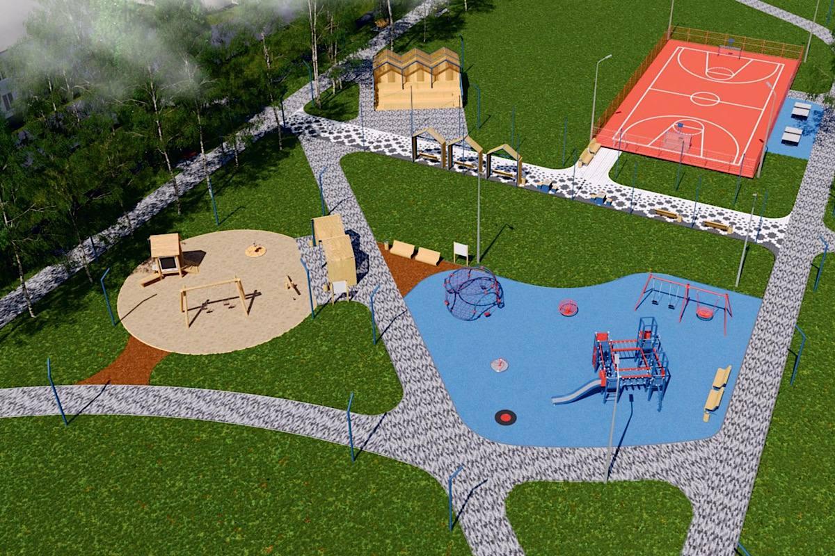 На улице Мордовская продолжается благоустройство сквера