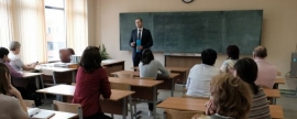 Глава Пущино Воробьев посетил гимназию с рабочим визитом