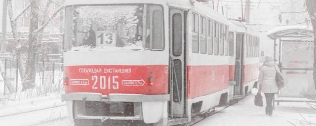 В Самаре на Ново-Садовой образовалась пробка из трамваев