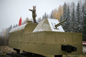 Под Архангельском появилась уникальная копия вагона бронепоезда Красной армии