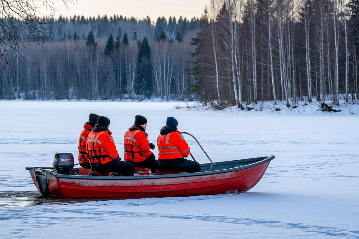 Три человека подо льдом: на Зейском водохранилище спасатели ищут грузовик, провалившийся вслед за погрузчиком — один водитель выжил