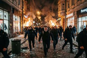 Белград с огоньком отметил поражение коалиции Вучича