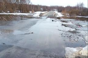 В Зубово-Полянском районе Мордовии подтоплен низководный мост