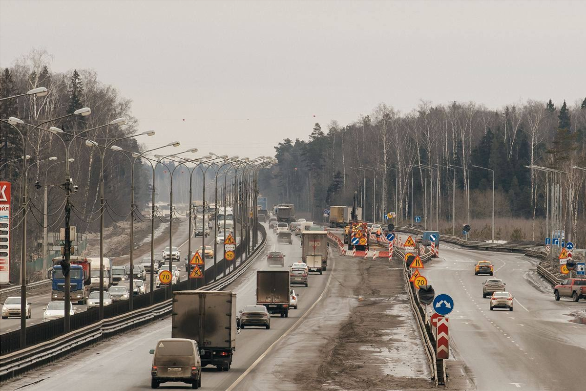 На Ярославском шоссе от Пушкина начались работы по реконструкции