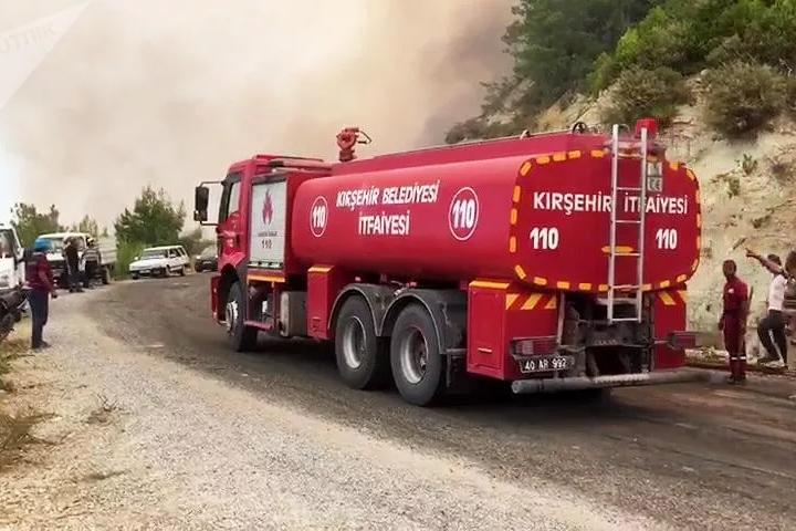 Лесной пожар в Анталье частично взяли под контроль
