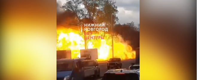 В Нижнем Новгороде грузовая ГАЗель взорвалась после ДТП