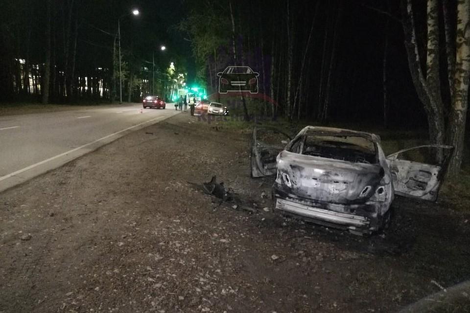 В Красноярске работники автосервиса угнали и сожгли иномарку