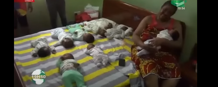 45-летняя жительница Камеруна родила сразу девять детей