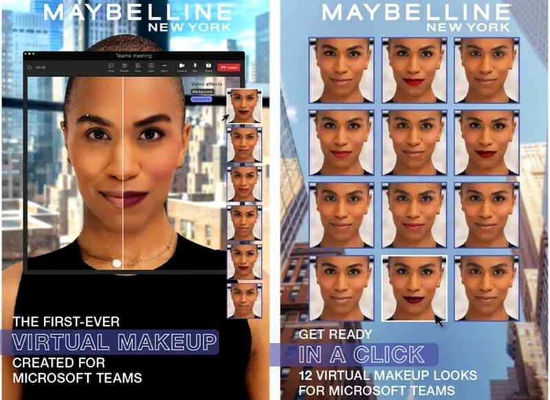 Microsoft Teams и Maybelline запустили сервис по ИИ-макияжу