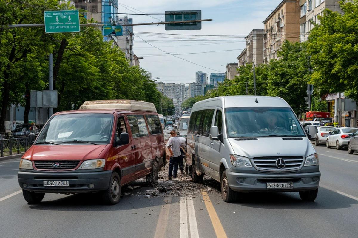 Недалеко от Кремля в Москве в ДТП на дороге разбились три автомобиля