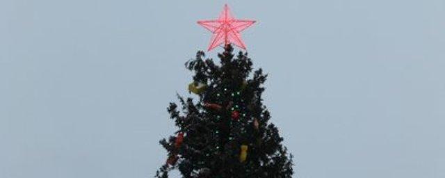 В Уфе на Советской площади устанавливают новогоднюю елку