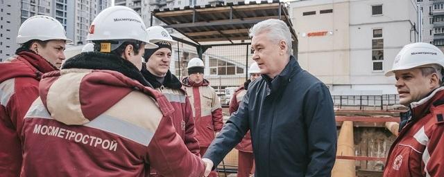 Собянин посетил стройплощадку станции метро «Стромынка»