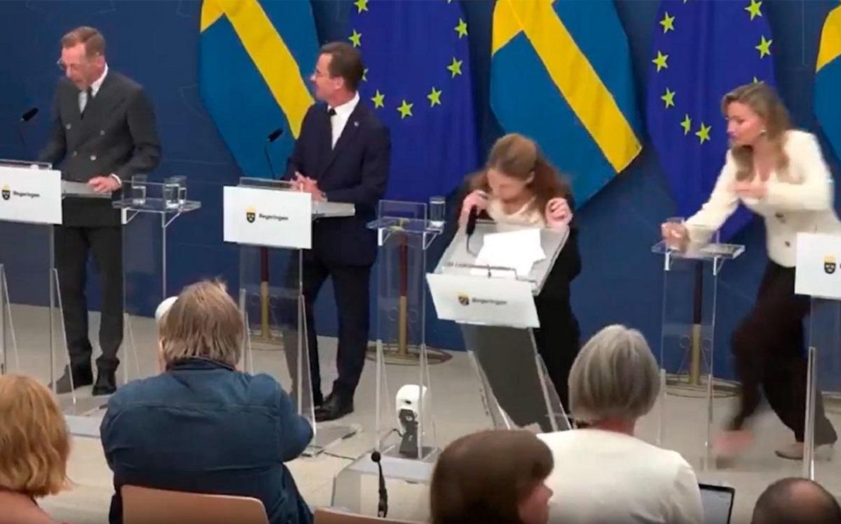 Шведский министр здравоохранения рухнула в обморок во время прямой трансляции