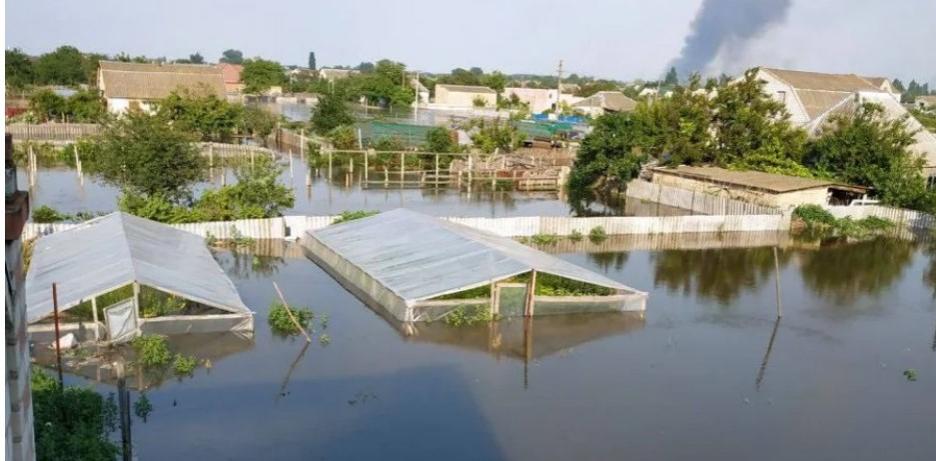 Город Алешки Херсонской области частично затопило водой из-за разрушения Каховской гидроэлектростанции