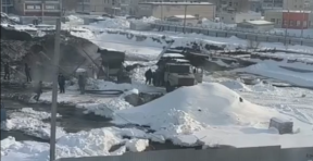 В городе Троицке бетономешалка провалилась под землю и оставила без тепла жителей семи многоэтажек