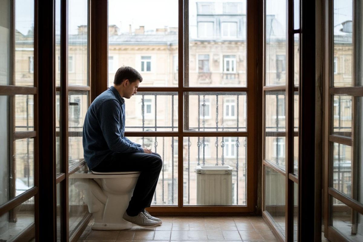 Столичный житель установил унитаз на балконе с панорамным остеклением