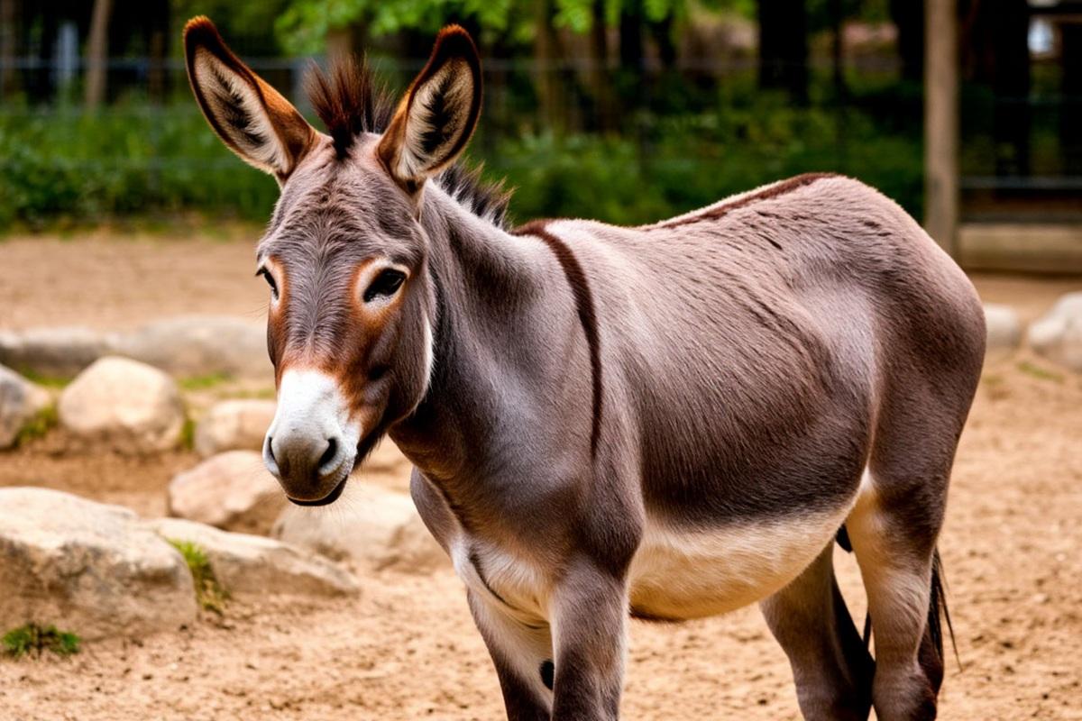 Ослик Жорик, возивший снаряды в зоне СВО, полностью адаптировался в Московском зоопарке