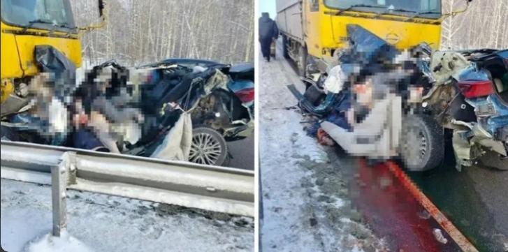 В Кемеровской области столкнулись грузовик и LADA Granta, погибли пять человек