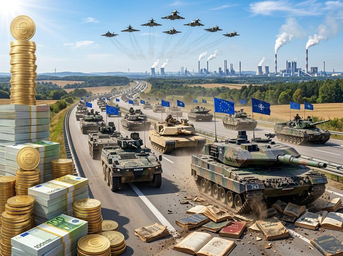В Европе открыто готовятся к большой войне. 800 миллиардов потрачено. Чему история их не научила?