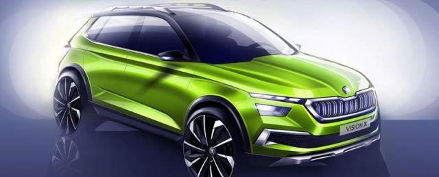 Опубликованы первые изображения нового кроссовера Skoda Vision X