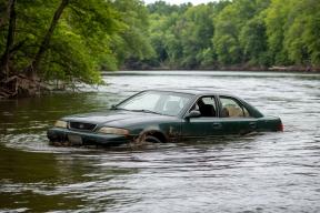 В ручье под Волоколамском нашли затонувшую машину с тремя телами