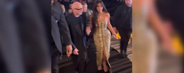 Kim Kardashian chose an archival dress from 2005 for a visit to Dolce & Gabbana