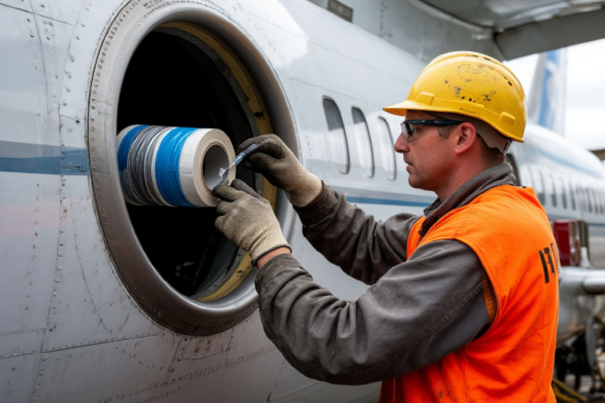 Пассажиры S7 сняли на видео ремонт лайнера клейкой лентой перед вылетом