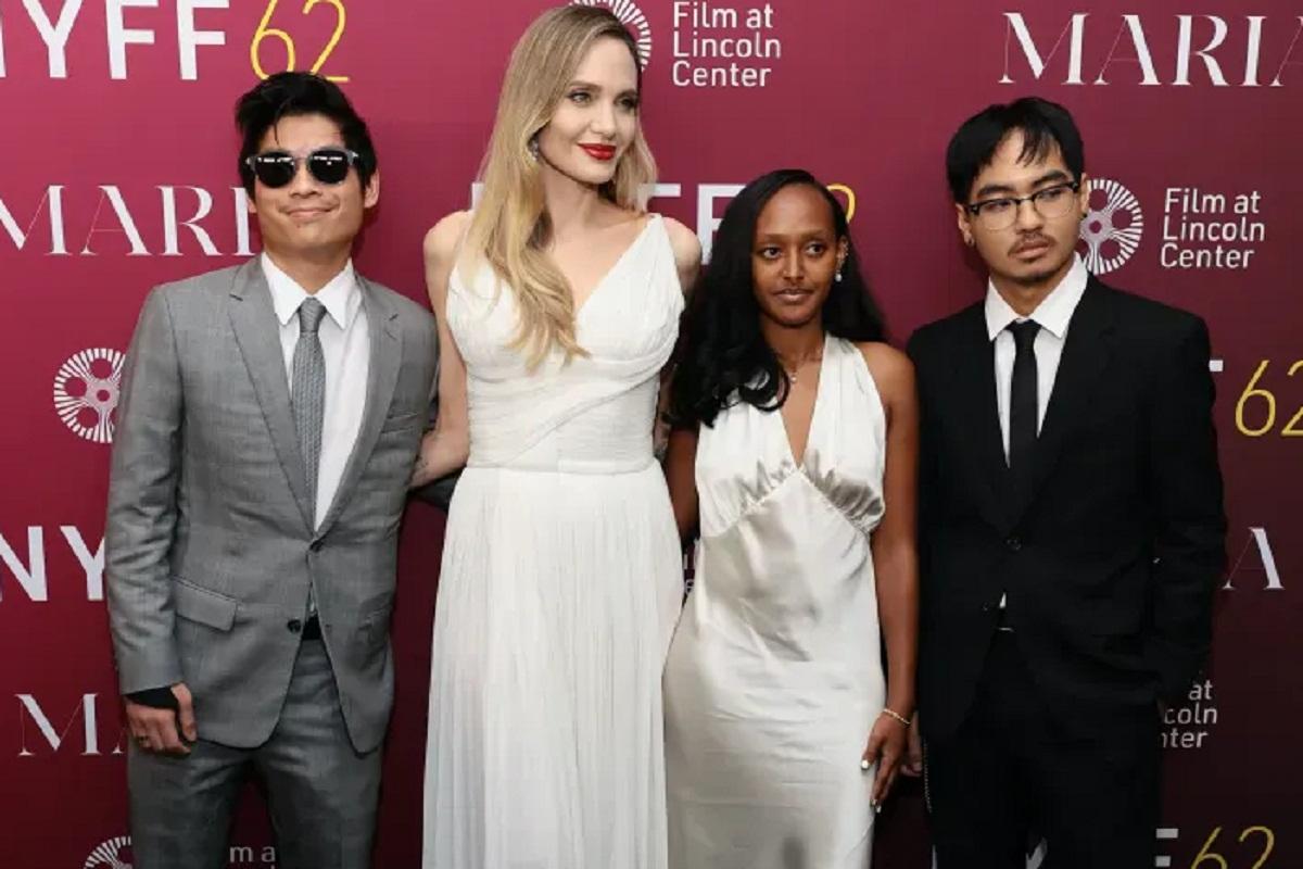 Angelina Jolie showed up on the red carpet surrounded by her adopted children