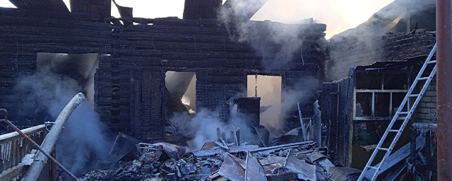 В поселке Красногорский Марий Эл во время пожара погибли мать и сын