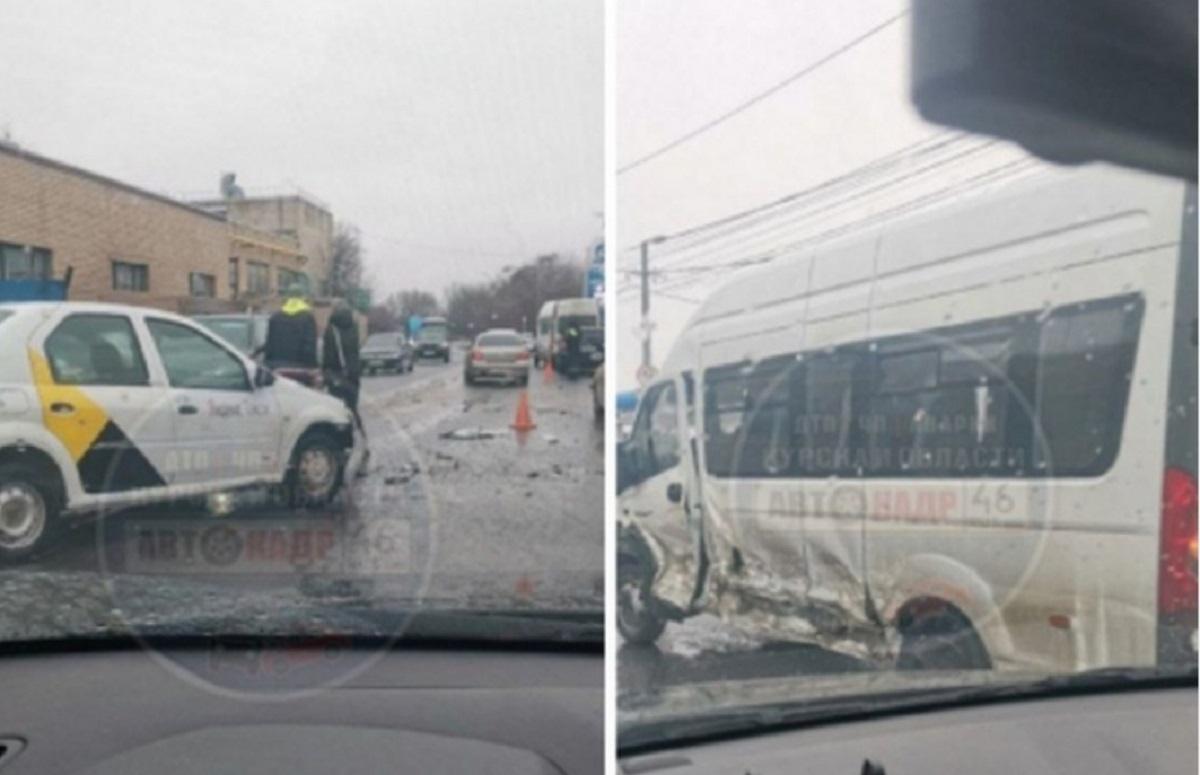 В Курске водитель такси и его пассажирка получили травмы в тройном ДТП