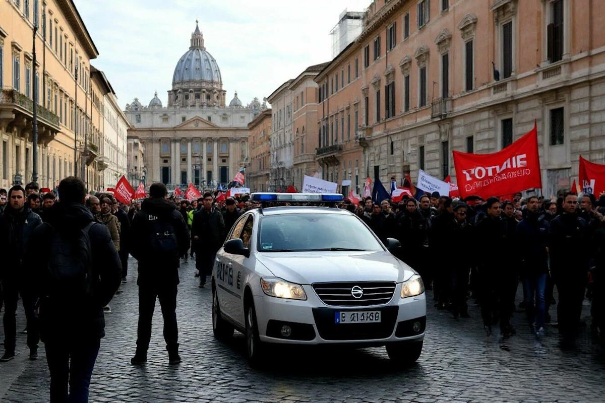 В Риме на антифашистском марше произошли столкновения из-за украинских флагов